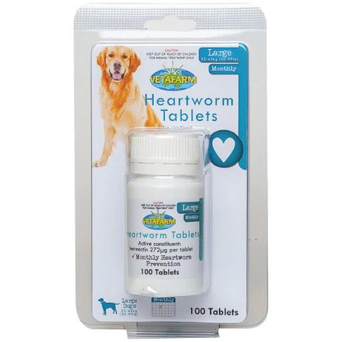 Heartworm Tablets for Dogs – Small, Medium & Large | 6, 20 or 100 Tablets