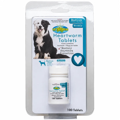 Heartworm Tablets for Dogs – Small, Medium & Large | 6, 20 or 100 Tablets