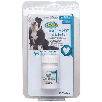 Heartworm Tablets for Dogs – Small, Medium & Large | 6, 20 or 100 Tablets