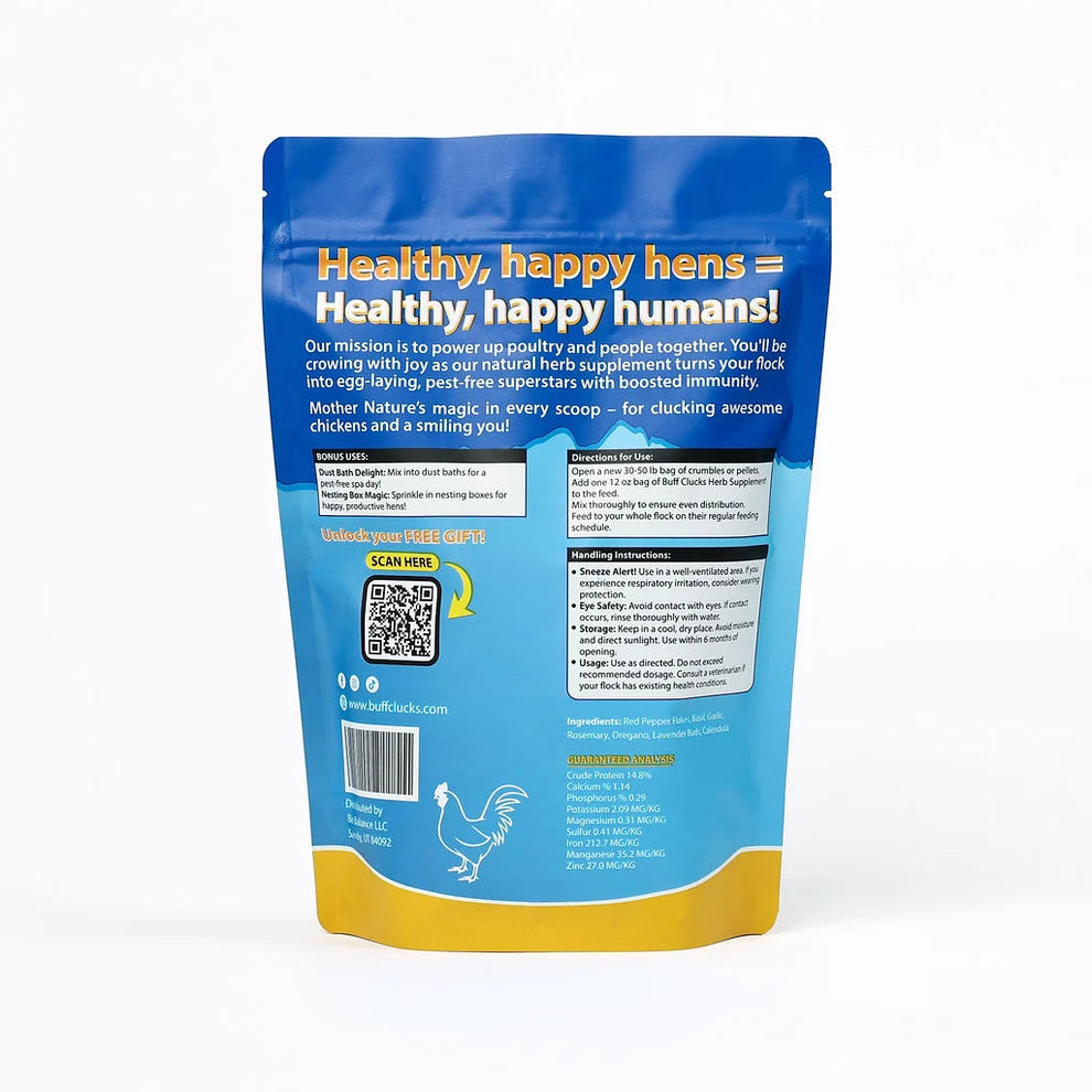 Buff Clucks Herb Supplement for Backyard Chickens