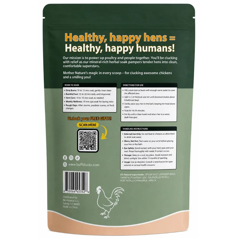 Buff Clucks HenSoak Herbal Healing Bath for Chickens – 15 oz
