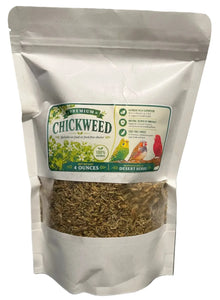 Desert Herbs Premium Chickweed 4 oz natural dried herb supplement for finches, canaries, budgies and parrots