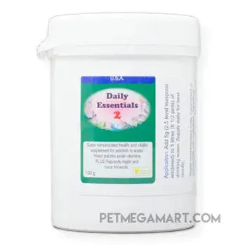 Daily Essentials 2 daily vitamins super concentrated for large numbers of birds 100 gram size