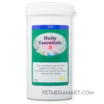 Daily Essentials 2 daily vitamins super concentrated for large numbers of birds 300 gram size