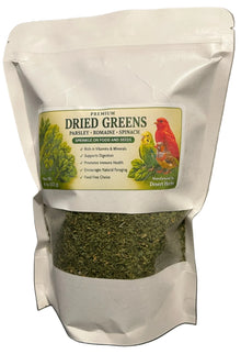 Desert Herbs Premium Dried Greens 4 oz with parsley, romaine and spinach for companion birds