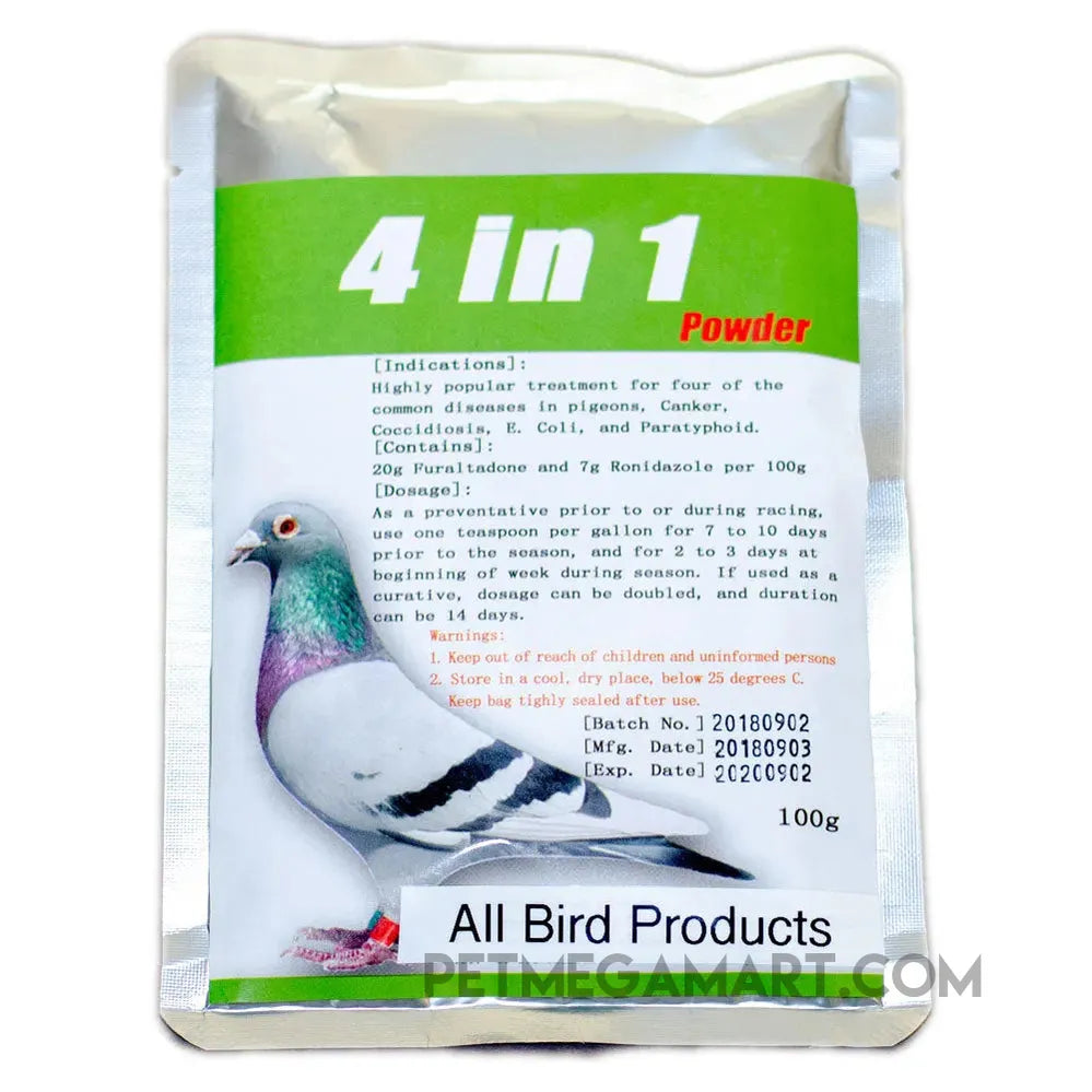 4-in-1 Powder for Birds – Paratyphoid, Canker & Coccidiosis