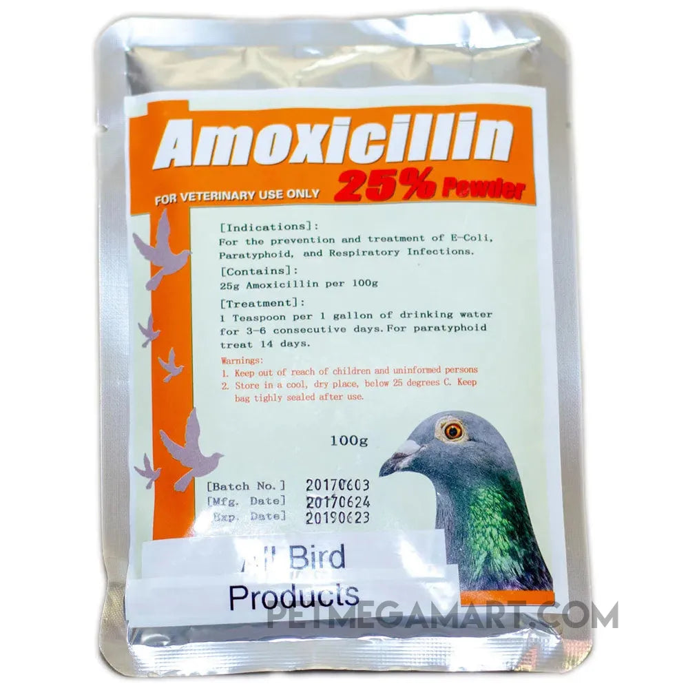 Amoxicillin 25% powder for birds