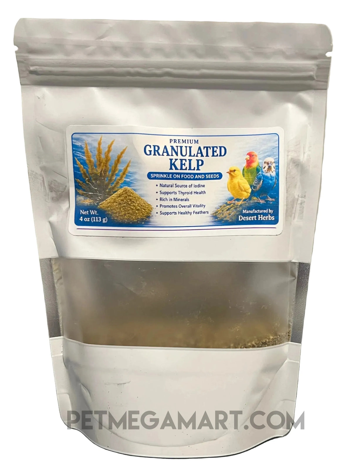 Desert Herbs Granulated Kelp for Birds 4 oz resealable pouch