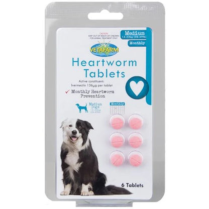 Heartworm Tablets for Dogs – Small, Medium & Large | 6, 20 or 100 Tablets