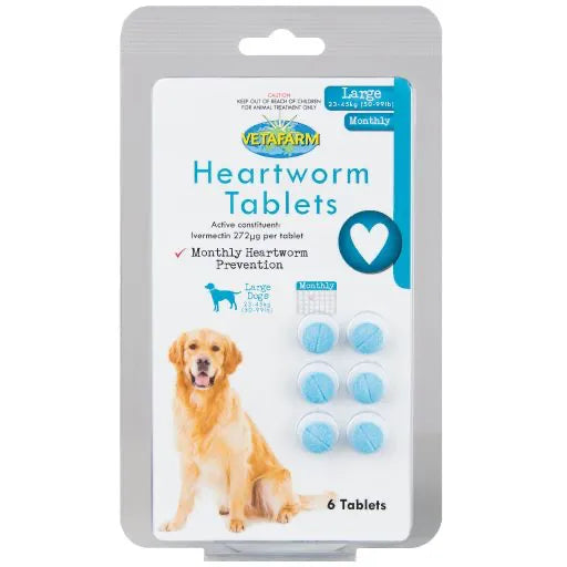 Heartworm Tablets for Dogs – Small, Medium & Large | 6, 20 or 100 Tablets
