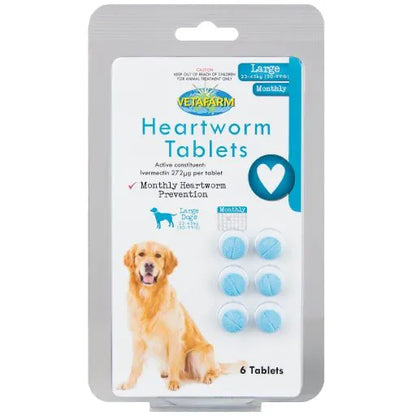 Heartworm Tablets for Dogs – Small, Medium & Large | 6, 20 or 100 Tablets