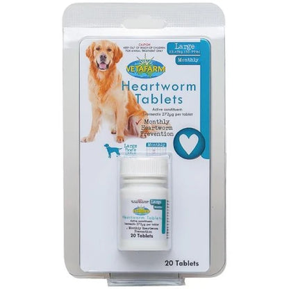 Heartworm Tablets for Dogs – Small, Medium & Large | 6, 20 or 100 Tablets