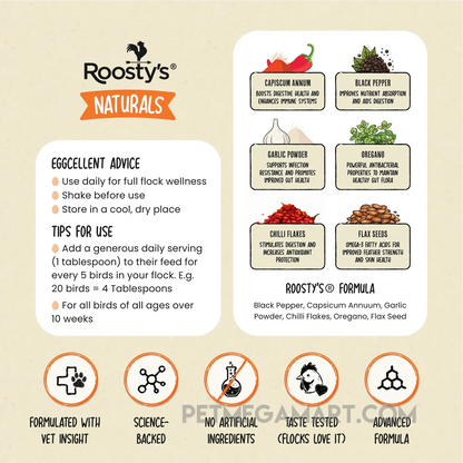 Roosty's Flock Armor Daily Worm Defense for Chicken Gut Health