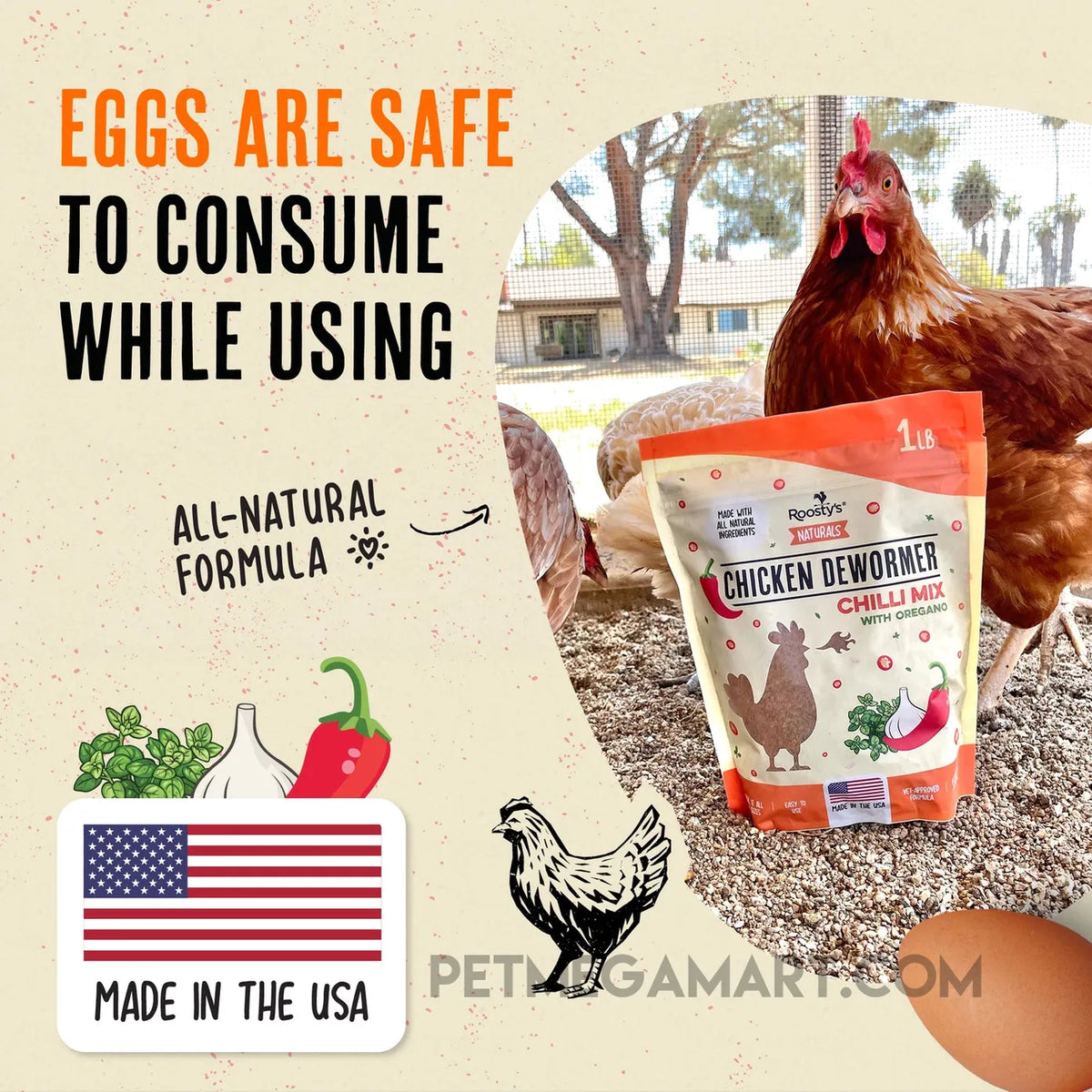Roosty's Flock Armor Daily Worm Defense for Chicken Gut Health