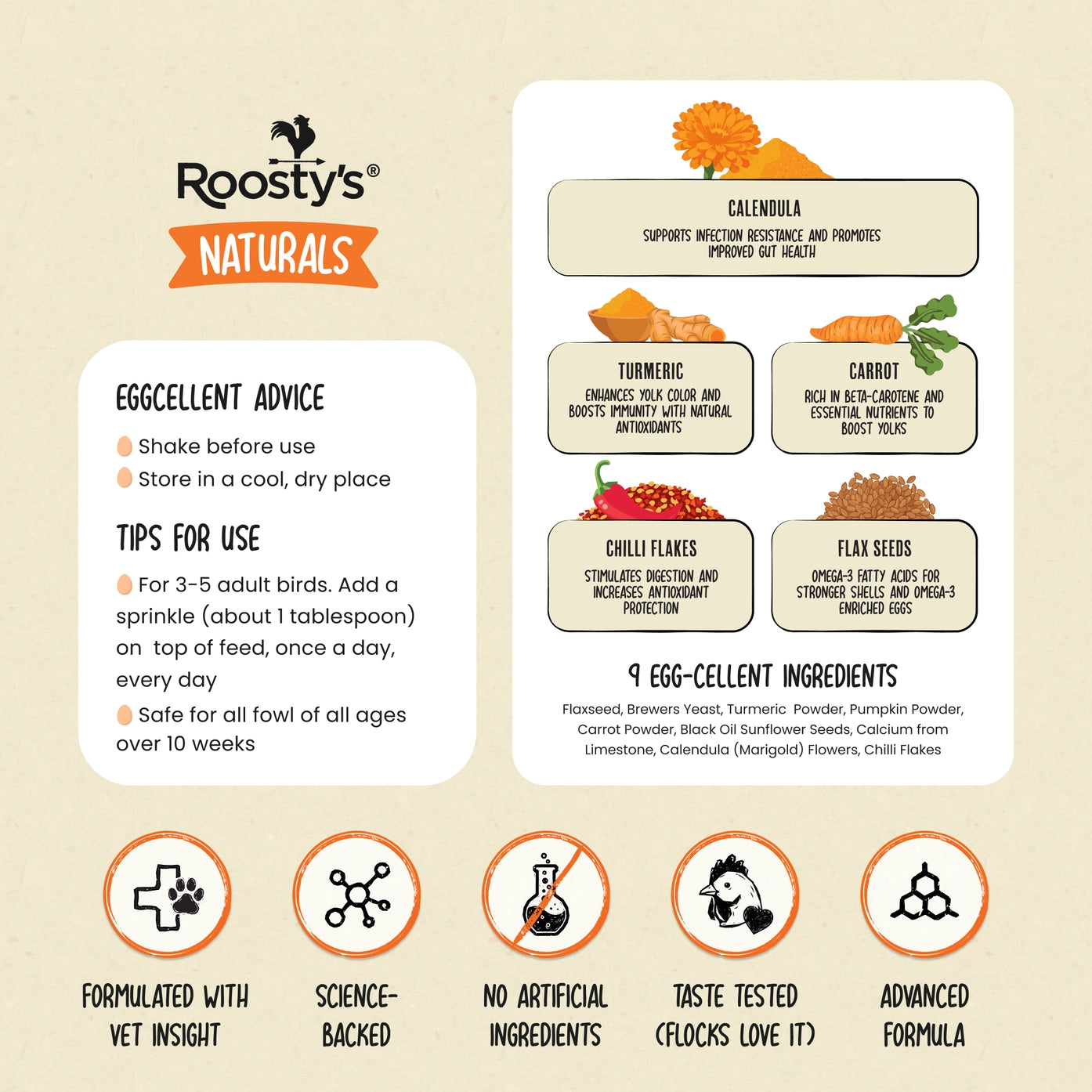 Roosty’s Gold Dust Daily Egg Booster for Chickens
