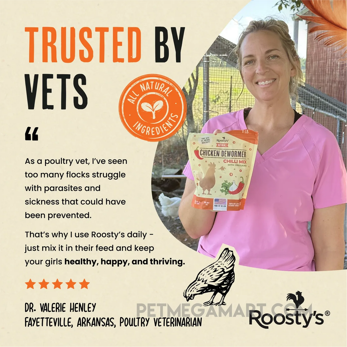Roosty's Flock Armor Daily Worm Defense for Chicken Gut Health