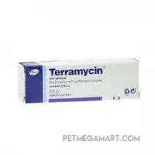 Terramycin ophthalmic ointment tube for treating eye infections in birds